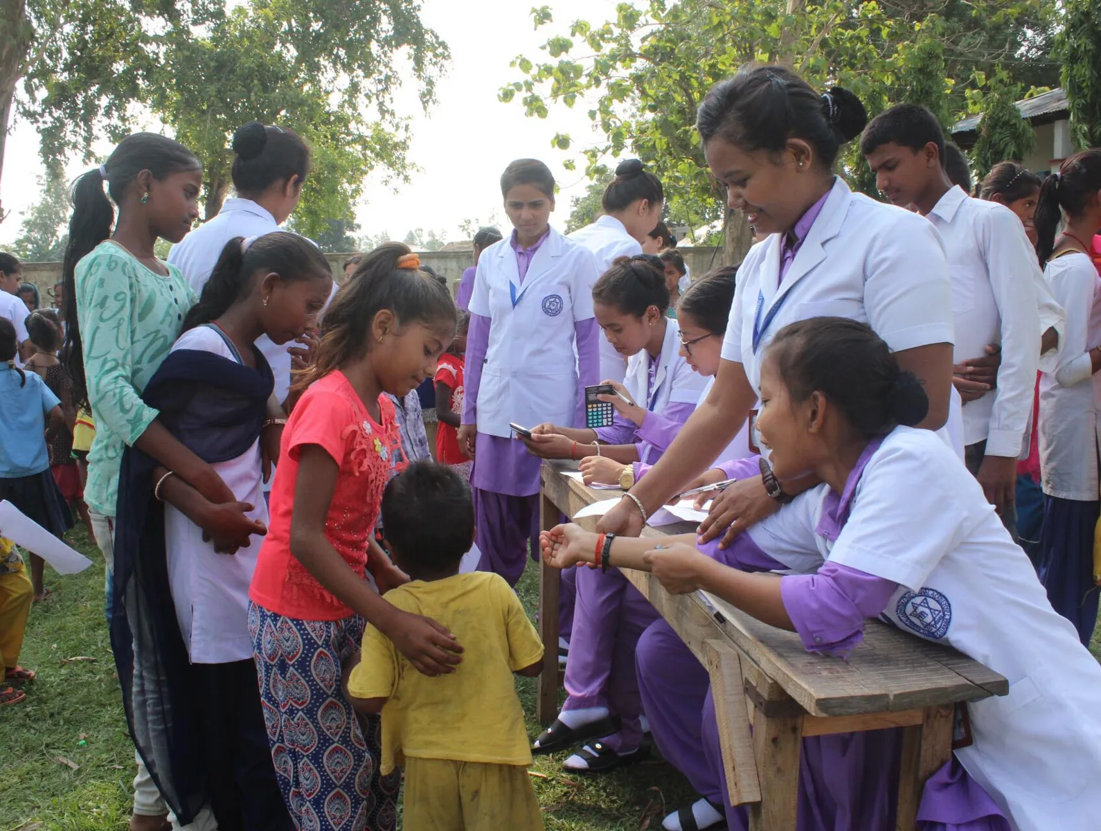 Students take part in an outdoor health activity